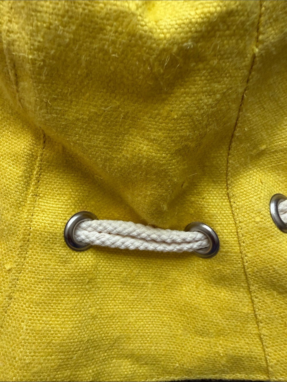 Barneys New York Yellow Canvas Bucket Hat with White Rope Trim - Picture 6 of 11